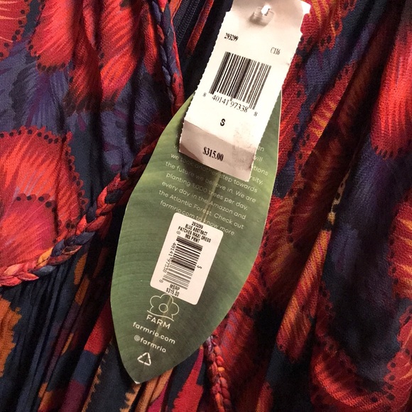 NWT Farm Rio Blue Abstract Patches Maxi Dress - Picture 5 of 5